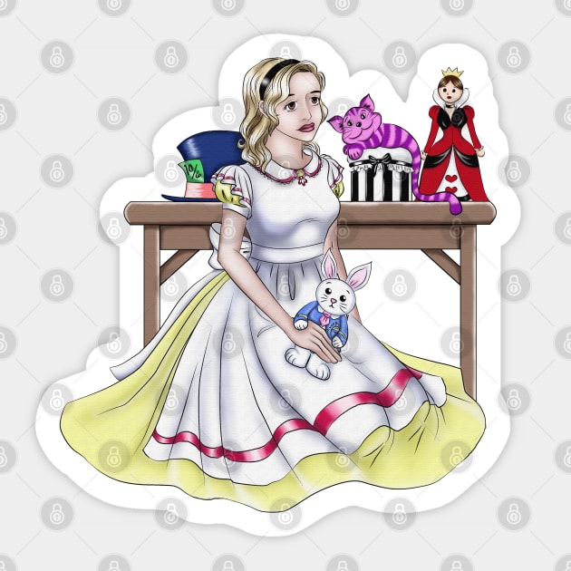 Alice in Wonderland with Toys Sticker by JECreate